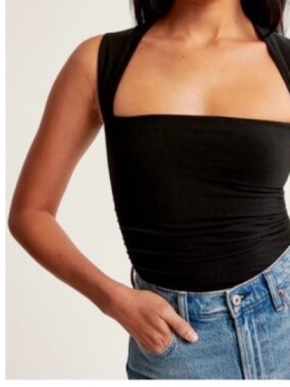 Abercrombie & Fitch Square Neck Black Women’s Tank Top